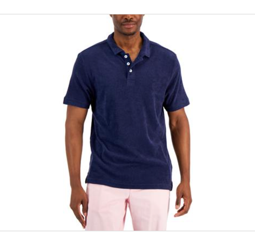 Polo Club Room para Hombres Q2 Island Breeze Terry, Azul - Mediano - Imagen 1 de 4