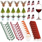  80pcs hölzerne Weinglas Charme Weihnachten dekoratives Glas Ornament Tasse