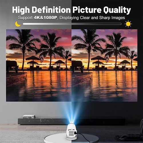 2025 NEU Beamer Projektor 4K UHD WiFi Bluetooth Android TV Heimkino Mini Tragbar - Bild 8 von 11