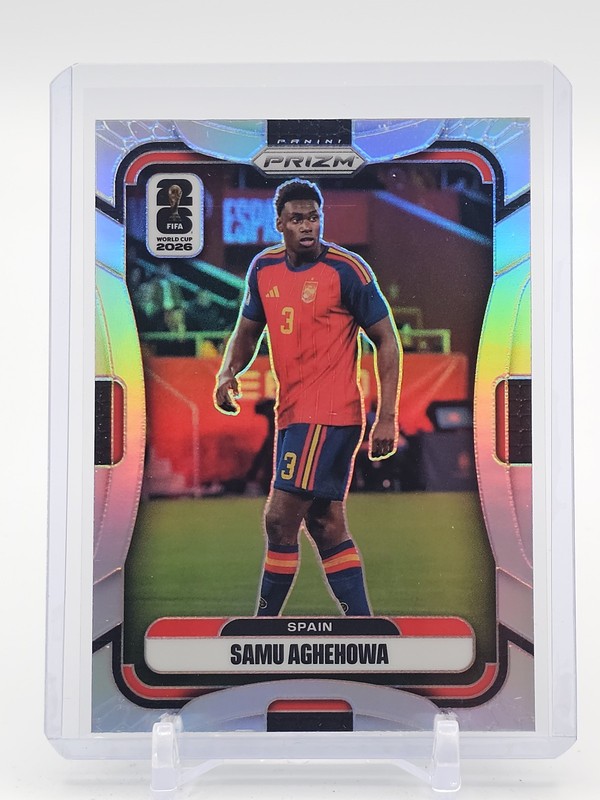 SAMU AGHEHOWA 2026-27 PANINI PRIZM FIFA WORLD CUP SILVER #81 SOCCER SPAIN Q0296