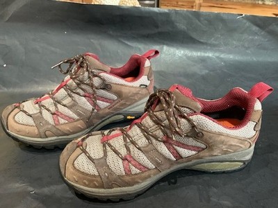 Merrell Sport Gore-Tex Women 9.5 Brown Leather Hiking Trail Shoes Lace-Up Vibram