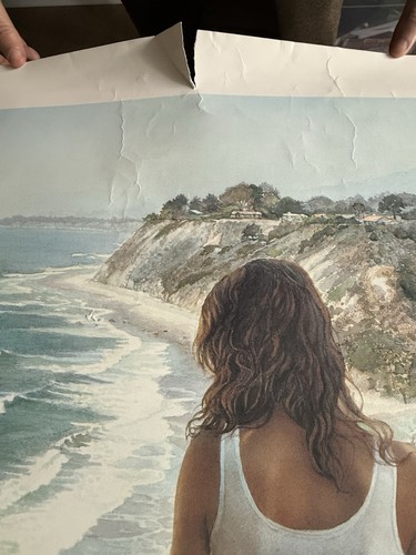 Steve Hanks 24"X39.5"Coastline” Watercolor Leslie Levy Fine Art Print - Picture 2 of 4