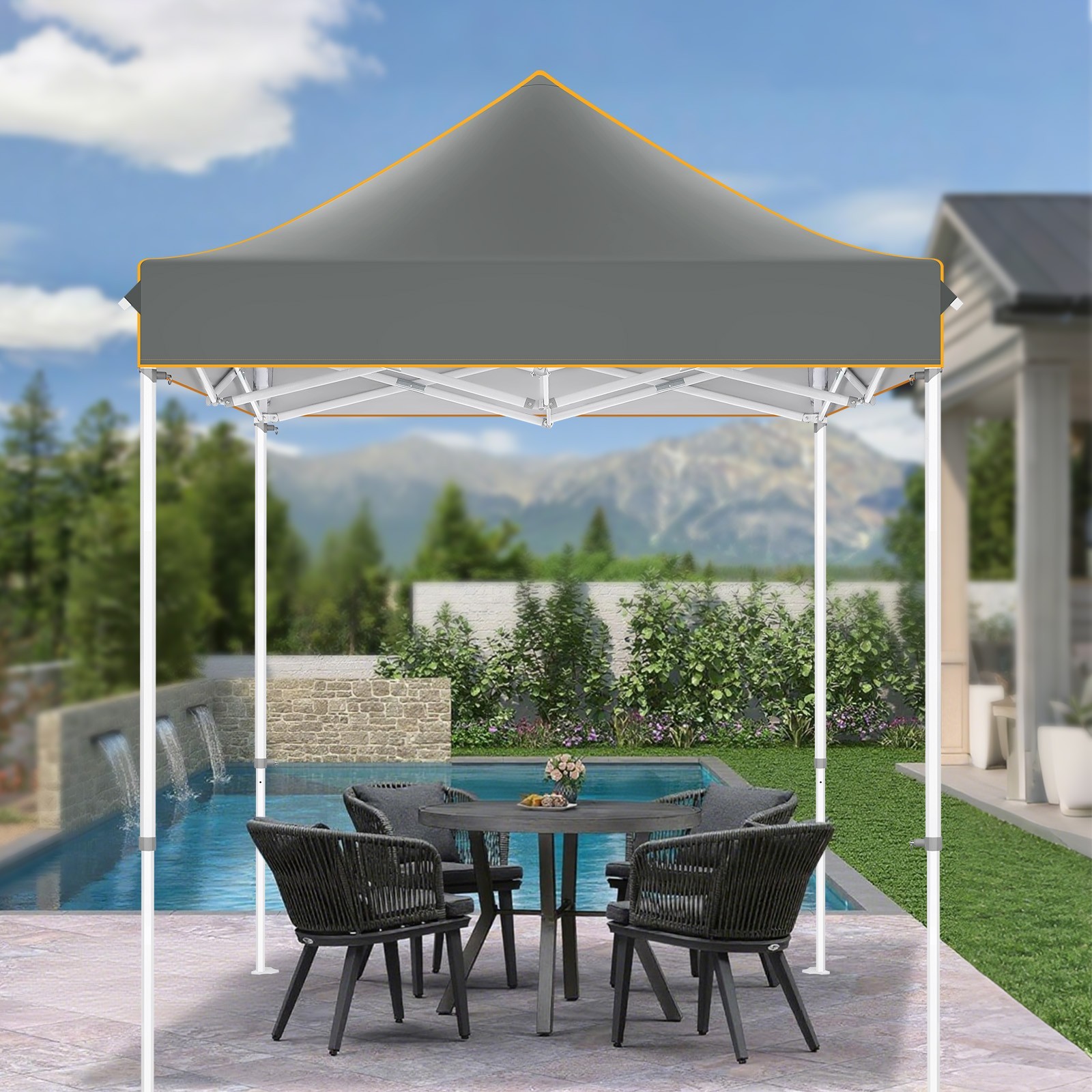 6.5'x6.5' Pop up Canopy Heavy Duty Waterproof UV 50+ Event Tent with 4 Sidewalls