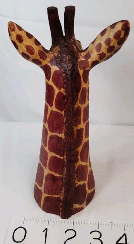Hand Carved Wood GIRAFFE sculpture statue folk art Kenia Africa SEE PHOTO - Picture 5 of 8