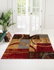Barista Collection Square Brown Kitchen Rug 7X7 Polypropylene Stain Resistant