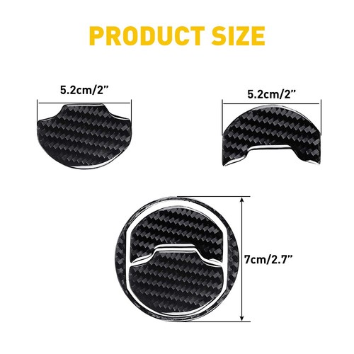 3PCS/Set Real Carbon Fiber Air Vent Outlet Cover Trim For 2015-2020 Ford Mustang - Bild 2 von 12