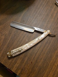 Vintage PEARLDUCK DUBL DUCK "GOLDEDGE" STRAIGHT RAZOR