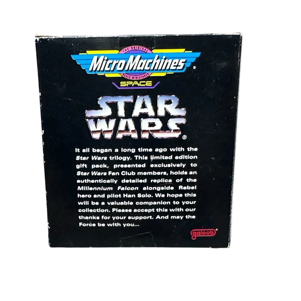 Micro Machines Star Wars Fan Club Han Solo & Falcon - Edición Limitada 1994 Galoob Sellado Foto 2 de 4