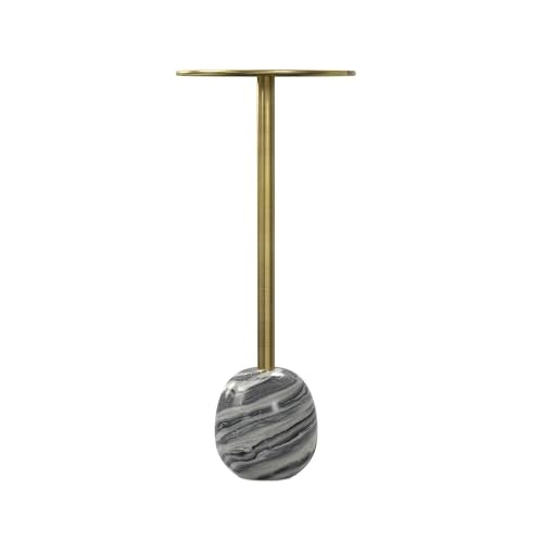 Melene Modern Contemporary 12 inch Wide Metal Side Table in Gold/Grey for The - Picture 4 of 6