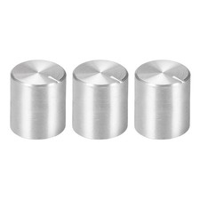 3pcs Potentiometer Knob Knurled Shaft Silver Tone Volume Control Knob