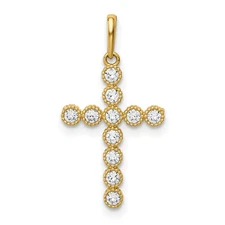 14K CZ Cross Pendant XR1831