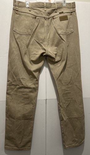 jeans wrangler taglio cowboy taglia 36X34 marrone 100% cotone/western rodeo/country boy - Foto 3 di 10