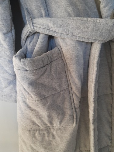 Matalan Grey Quilted Dressing Gown Size Medium - Imagen 3 de 5