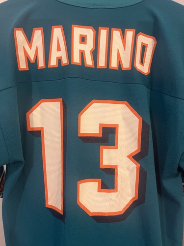 Vintage NLF Jersey Dan Marino #13 Logo 7 Miami Dolphins Size Medium Man Cave - Picture 2 of 10