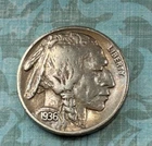 COOL High-grade 1936 "D" ,CRISP "VF" , Full Horn, BOLD "D" mm,SHINE, EYE-APPEAL!
