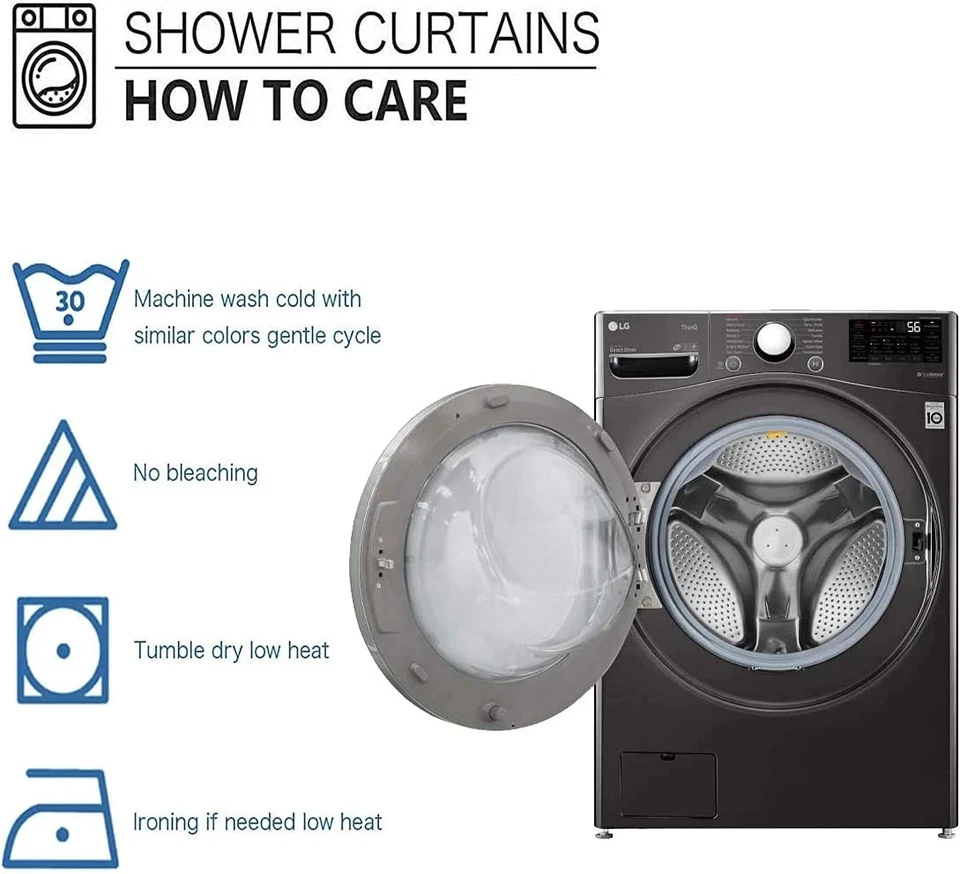 Cortina de Ducha Negra y Gris Blanca Gris Ombre Hombre Decorativa -12 Ganchos, 60X72, Foto 3 de 4