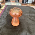 Hand Blown Art Glass Mushroom Sculpture Spatter Confetti Textured Label — photo 10
