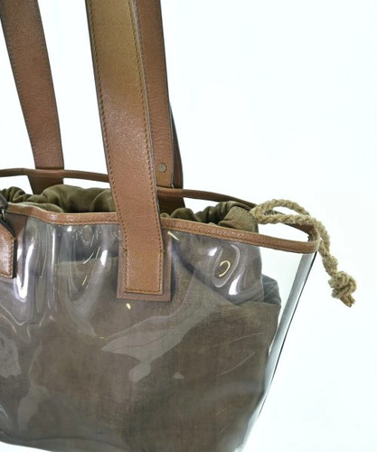 Brunello Cucinelli Tote Bag Women Used Brown & Clear Interior B Grade - Picture 5 of 9