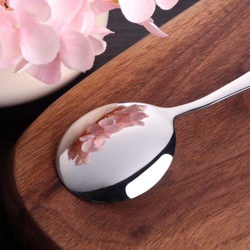 7-Inch Soup Spoons, ChicRosa Bouillon Spoon,18/10 Stainless Steel Finished Ta... - Picture 4 of 7