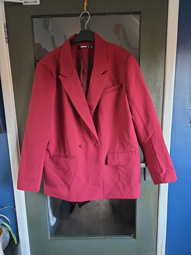 TU Pink Smart Fully Lined Blazer Jacket With Shoulder Pads Size 16 BNWOT - Picture 1 of 8