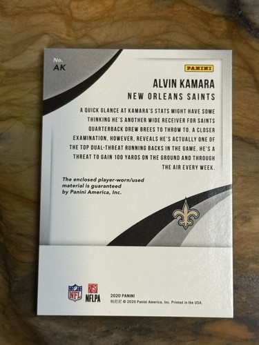 2020 Panini Alvin Kamara Pro Bowl Patch /27 RARE New Orleans Saints - Picture 2 of 2