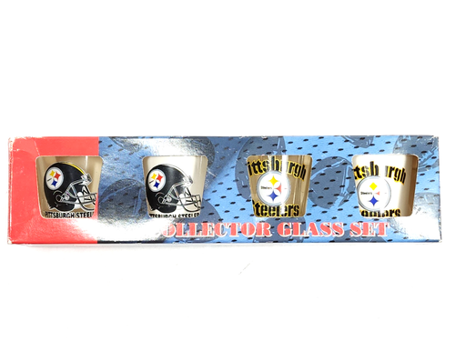 Hunter Pittsburgh Steelers 2oz Sammler Schnapsgläser 4er Set Neu Offene Box - Bild 2 von 8
