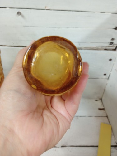 Juego De Colección De 2 Vasos Anchor Hocking Lido Milano Ámbar Dorado Arrugado. - Imagen 5 de 7