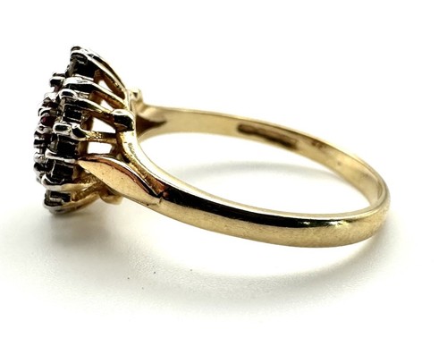 9ct Gold Ruby Diamond Ring Yellow Gold Ruby Diamond Cocktail Ring Gift For Her - Picture 9 of 24