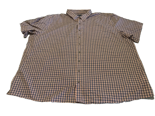 Harbor Bay Shirt Men 5XL Plaid Button Down Short Sleeve Casual Pockets Preppy