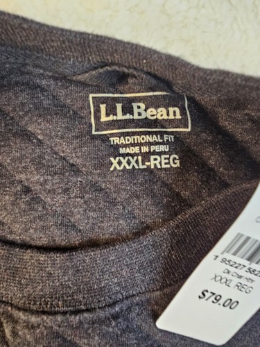 LL Bean Quilted Sweatshirt Crewneck Mens 3XL Traditional Fit New Hether Charcoal - Picture 5 of 11