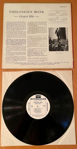 THELONIOUS MONK Greatest Hits RIVERSIDE 1962 MONO LP White Label Promo RARE VG++ - Picture 2 of 3