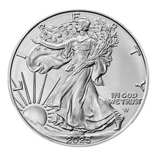 2025 $1 American Silver Eagle 1 oz BU 42.48 per troy oz