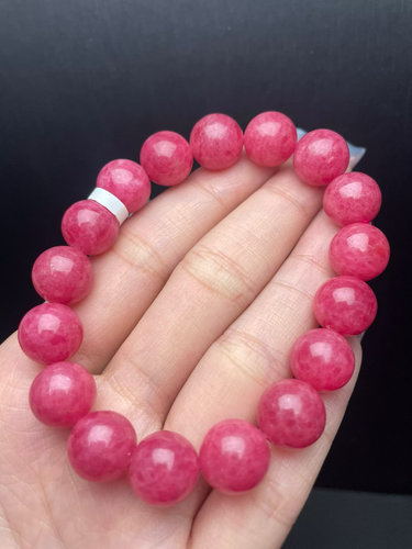 9mm Natural Rhodonite Bead Bracelet Reiki Crystal Quartz Healing Decorate 1pc - Picture 3 of 6