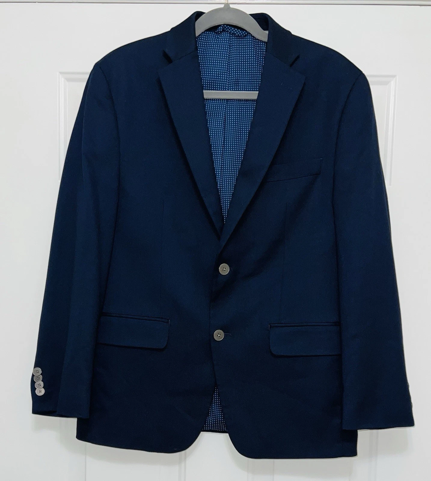 Giacca cappotto sportivo blazer uomo lana bottoni argento blu navy Michael Kors 38S