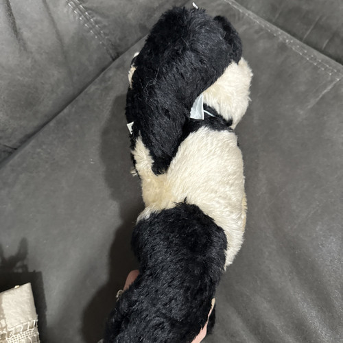 RARE Vintage Steiff Floppy 8" Panda Stuffed Toy Animal W/Rattle Made In Germany - Picture 8 of 12