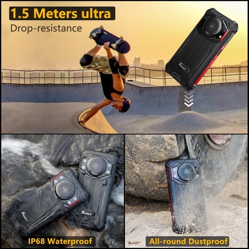 F101P Android 13 Rugged Smartphone, 7GB+64GB/1TB Rugged Call Phone 10600mAh... - Bild 6 von 7