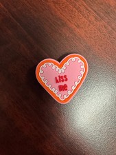 PINK HEART WITH "KISS ME" CROC shoe Charm -