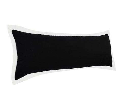 14" X 36" Black and White 100% Cotton Geometric Zippered Pillow - Picture 2 of 10