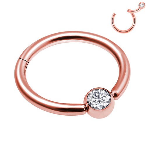 Surgical Steel Septum Clicker Piercing 16G Nose Ring Earrings Cartilage Hoop-ONE - Picture 14 of 53