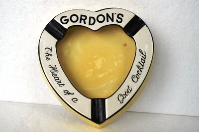 Vintage Gordon's Gin Cocktails Publicité Cendrier Carlton Article Porcelaine Old - Photo 1/4