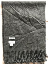 THESE GLORY DAYS SCANDINAVIA CHARCHOAL CASHMERE SCARF SZ 66x11.5'' 167x31 cm 