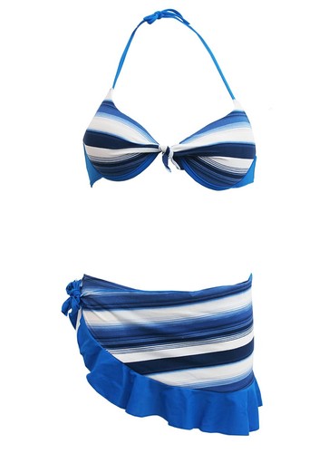 Blue Padded Swimwear Beachwear Swimsuits Bikini Sets For Women, Sizes 8/10/12/14 - Picture 8 of 8