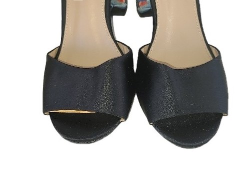 Steve Madden Embroidered Ankle Strap 3.5" Block Heels Size 7.5 M US 38M EU - Picture 5 of 9