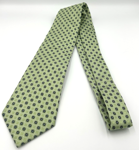 Nautica 100% Silk Men's Neck Tie Light Green Geometric Blue Floral 3.5W 58L - Picture 9 of 9