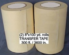 2 - 8" rolls APPLICATION TRANSFER Paper TAPE 300' for Vinyl Cutter PLOTTER NEW**