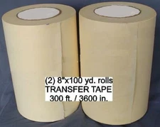 2 - 8" rolls APPLICATION TRANSFER Paper TAPE 300' for Vinyl Cutter PLOTTER NEW**