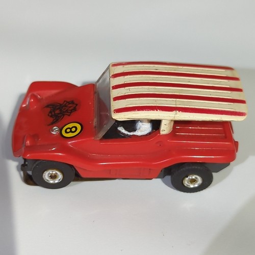 Aurora T-Jet DUNE BUGGY COUPE Slot Car HO scale Red & White 1960s Working Runs - Picture 6 of 14