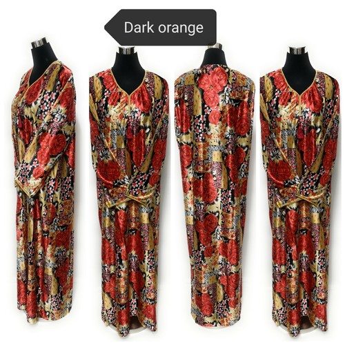 Femme Satin Manches Longues Robe Maxi Multifloral Abaya de Luxe Tunique Caftan - Photo 2 sur 12