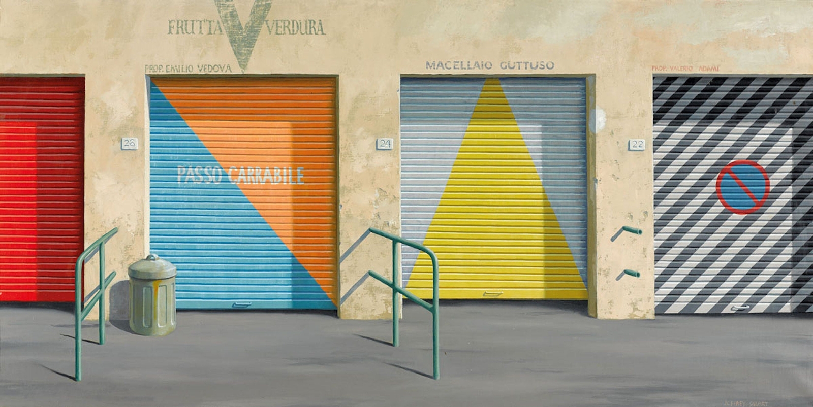 Garage Doors By Jeffrey Smart Quality Print - Frame Me