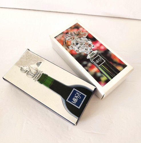 Mikasa Crystal Wine Bottle Stoppers Lot Of 3 Monterey & Grapes On Vine Set NIB - Picture 9 of 9